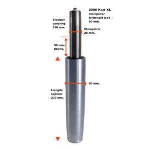 Gaspatron kort XL. Stempel vandring 130 mm. 2205
